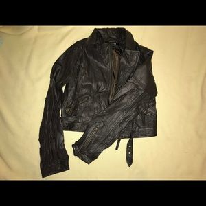 Brown leather jacket